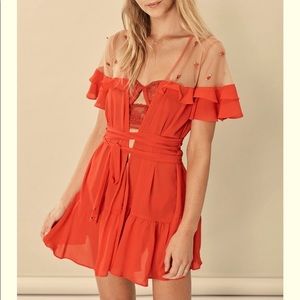 For Love and Lemons Rosette Robe Size S